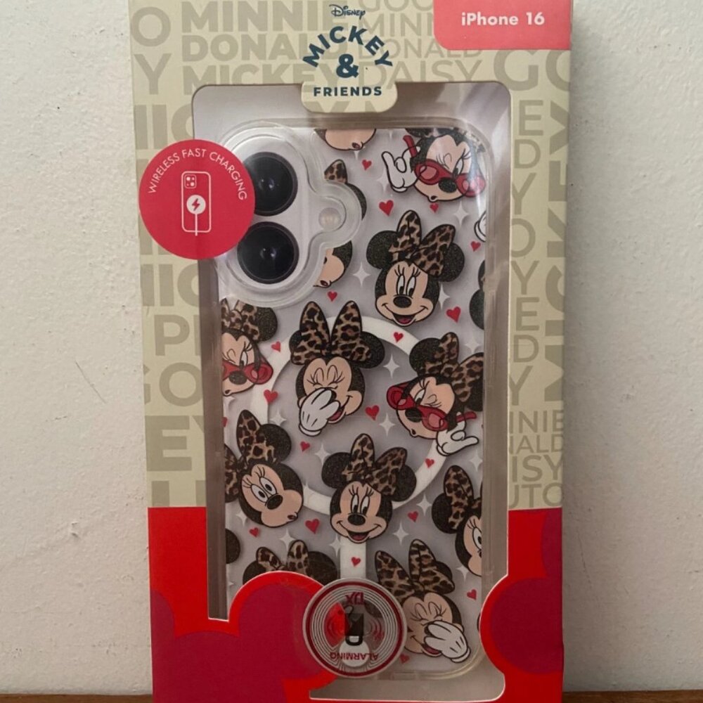 NEW Skinnydip Disney Minnie Mouse iPhone 16 Hearts Phone Case Wireless Charging